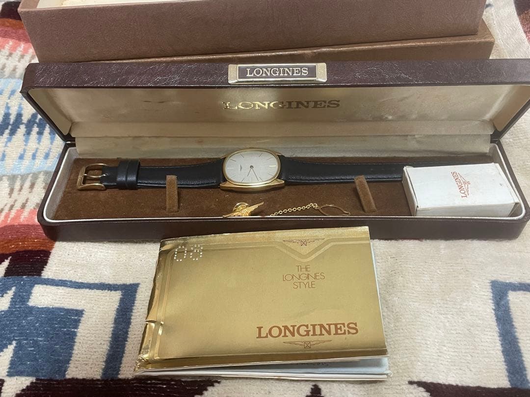 F*K様 【極美品】ロンジン LONGINES 希少 箱 保証書 ピン付き 牛革