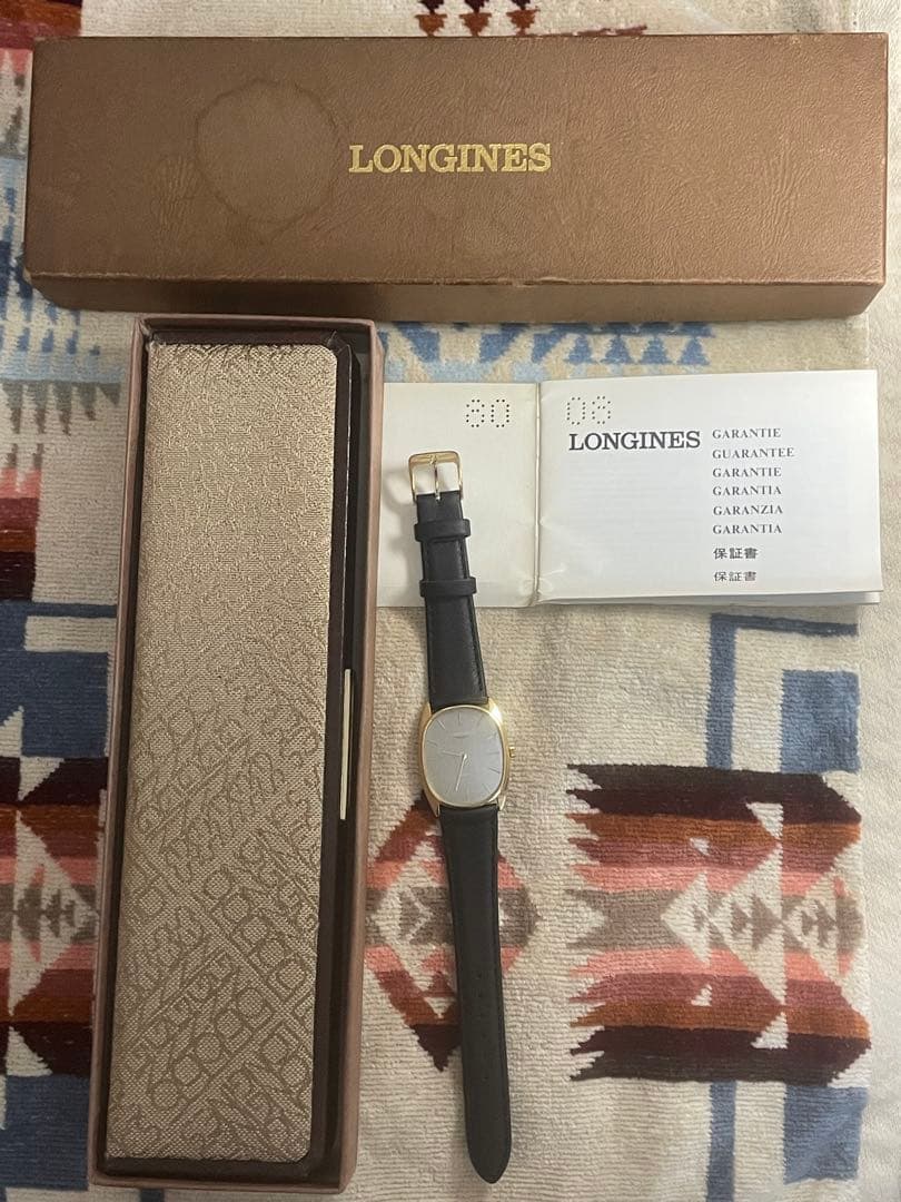 F*K様 【極美品】ロンジン LONGINES 希少 箱 保証書 ピン付き 牛革