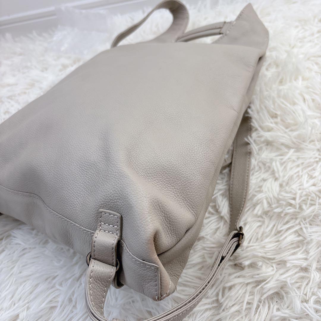 MOTHERHOUSE マザーハウス レザーリュック グレーベージュ ミニマトウ