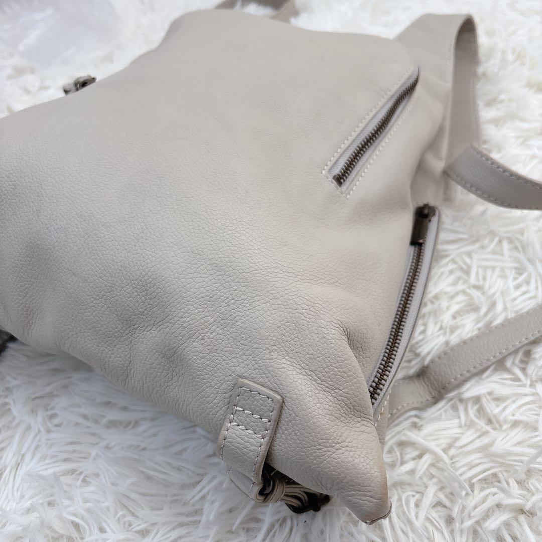 MOTHERHOUSE マザーハウス レザーリュック グレーベージュ ミニマトウ