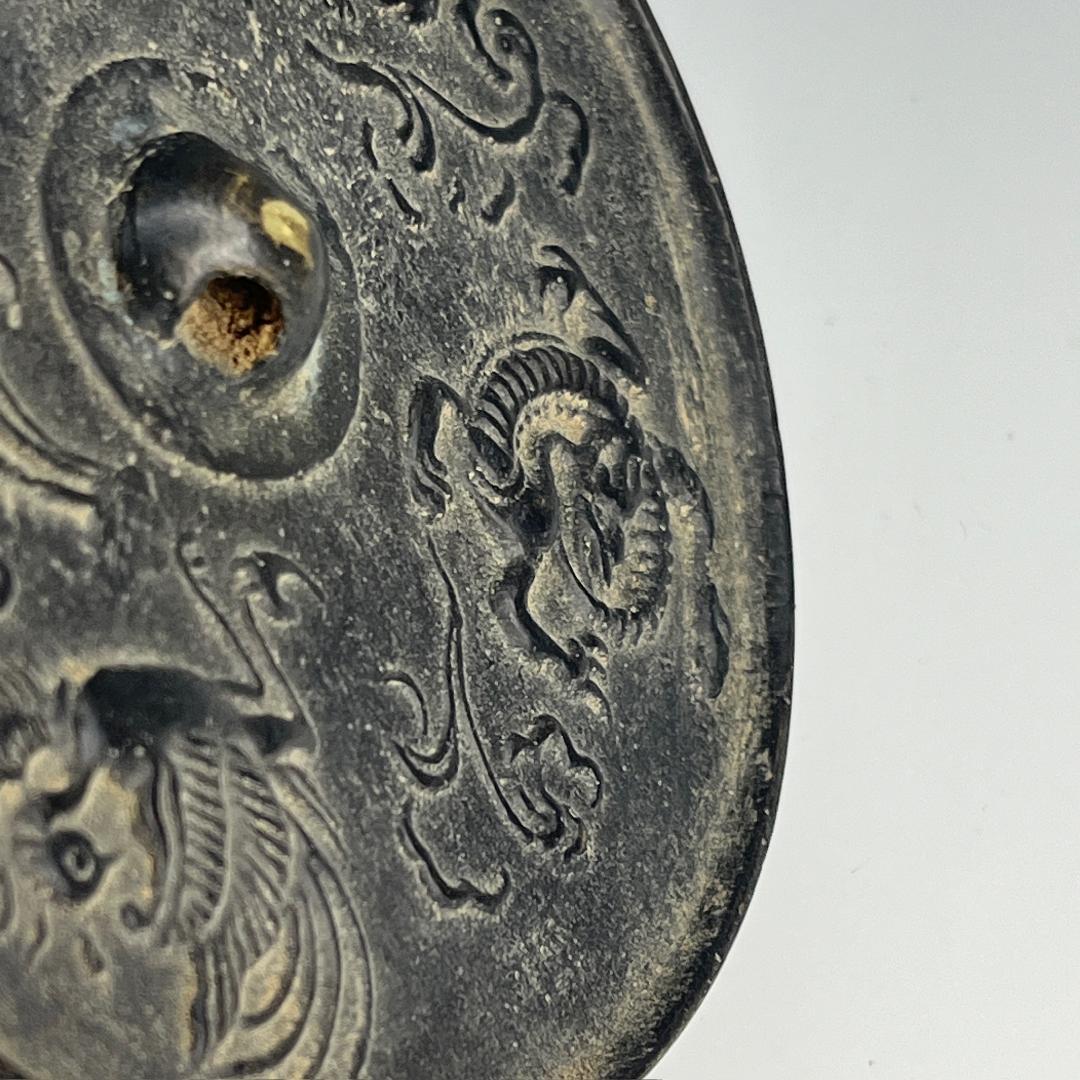 古鏡 青銅鏡 鳳凰龍麒麟鳥 中国古玩 中国美術 唐物 擺件