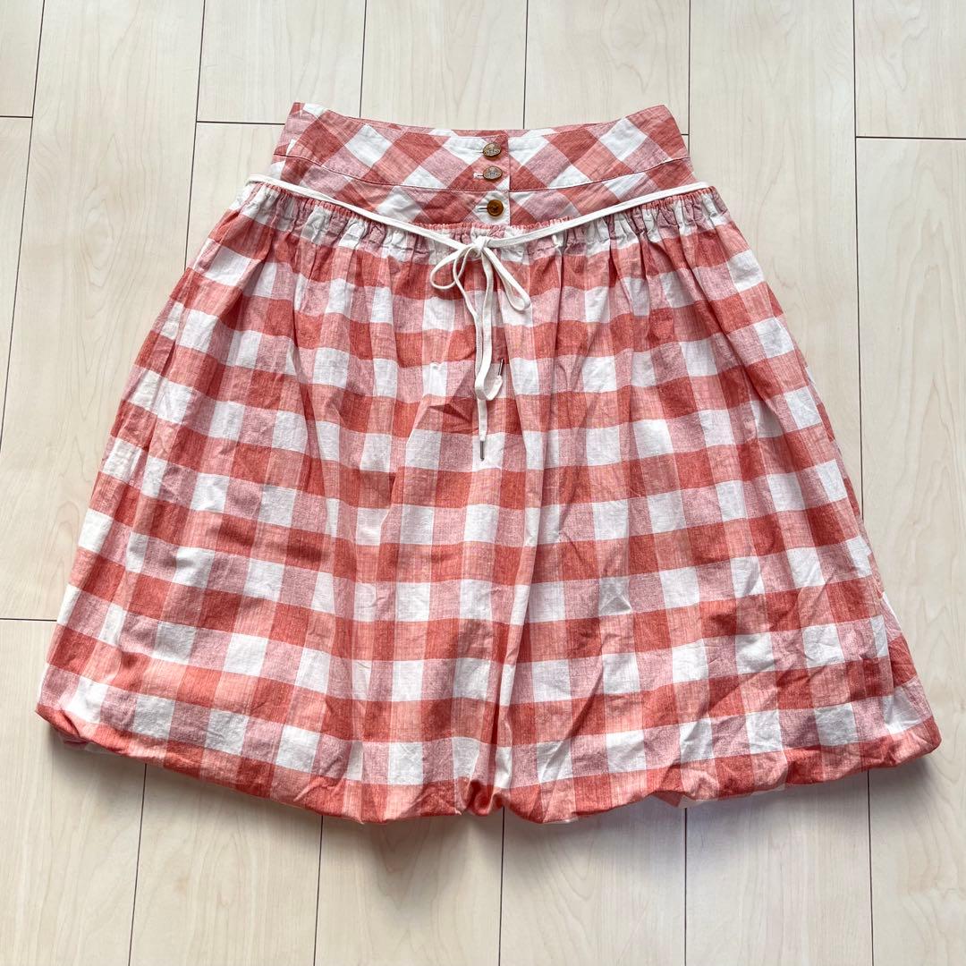 ヴィヴィアンウエストウッドレッドレーベル ギンガムチェック バルーンスカート