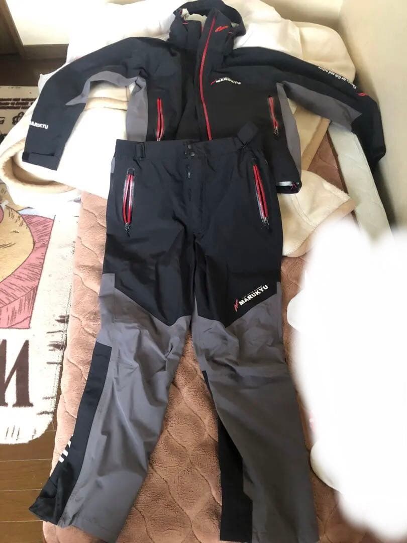 MARUKYU レインウェア 黒/グレー