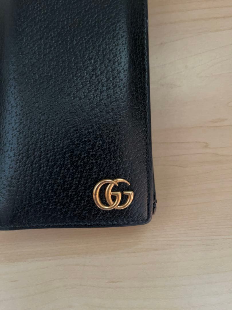 【正規品】GUCCI ブラックレザー 長財布 GGロゴ