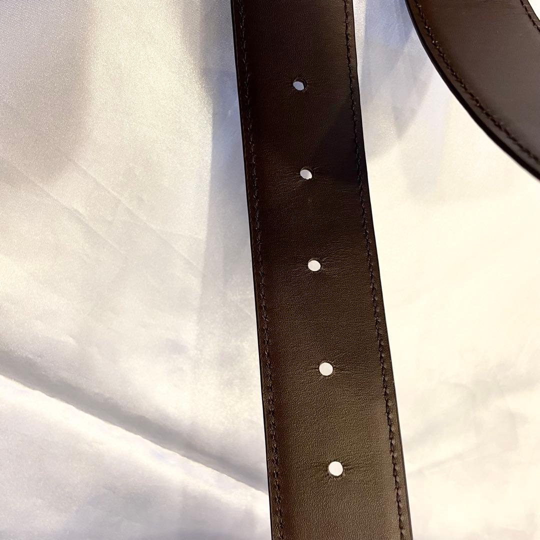 未使用★リアルクロコダイル ベルト マット ダークブラウン