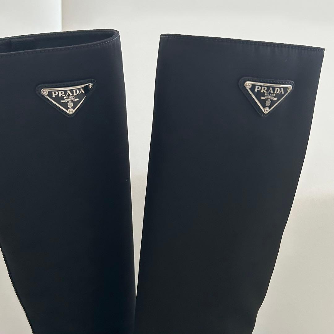 PRADA プラダ　ロゴレザー　Re-Nylon リナイロン　ブーツ　新品未使用