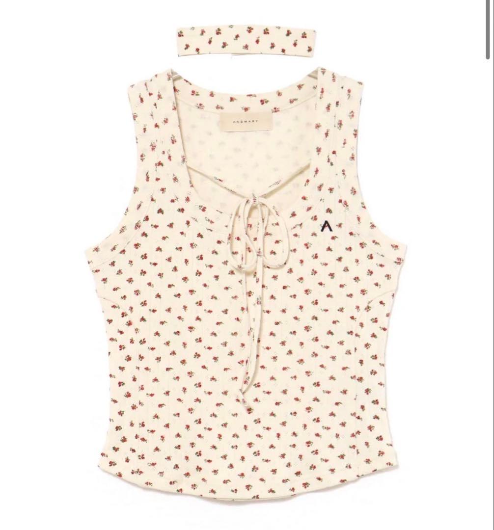 トップス Flower ribbon tops andmary