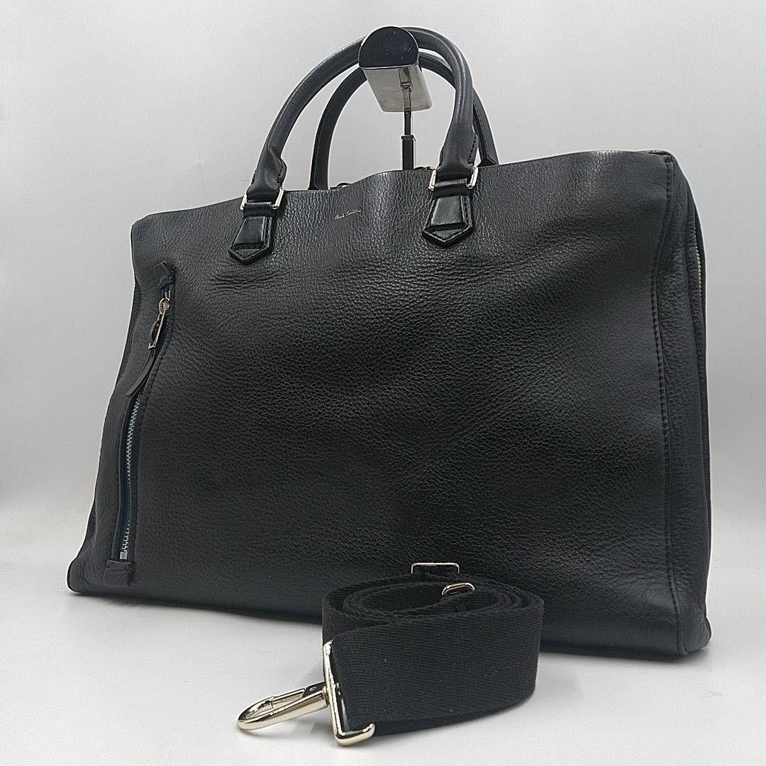 ポールスミス 本革 黒 ビジネスバッグ ブリーフケース シボ革 2way A4可