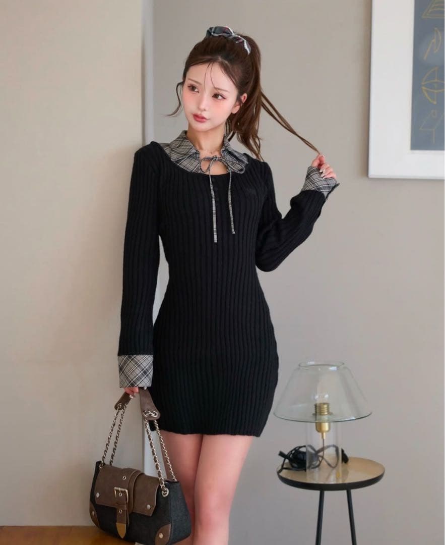 【新品タグ付き】Darich ダーリッチ レイヤードライクニットミニワンピース