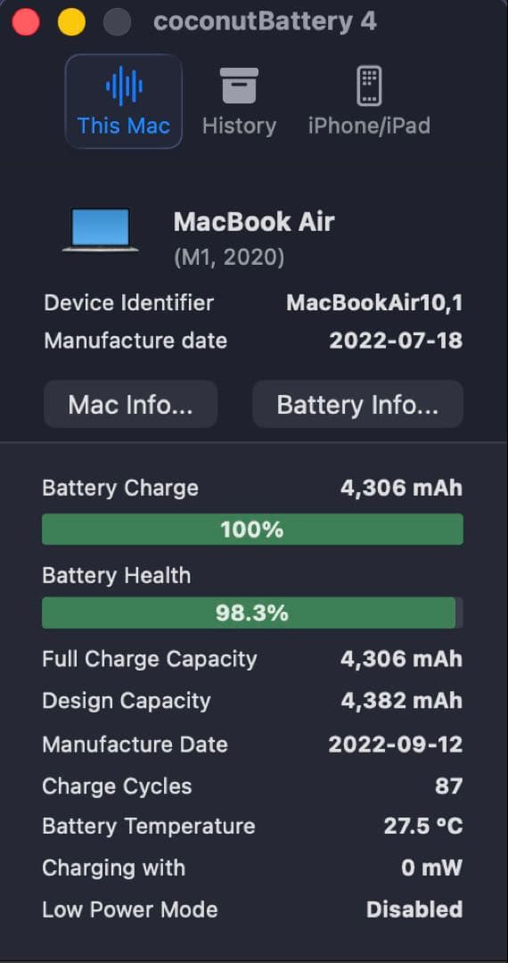 MacBook Air M1 ※水濡れ歴あり（現在は正常動作品）