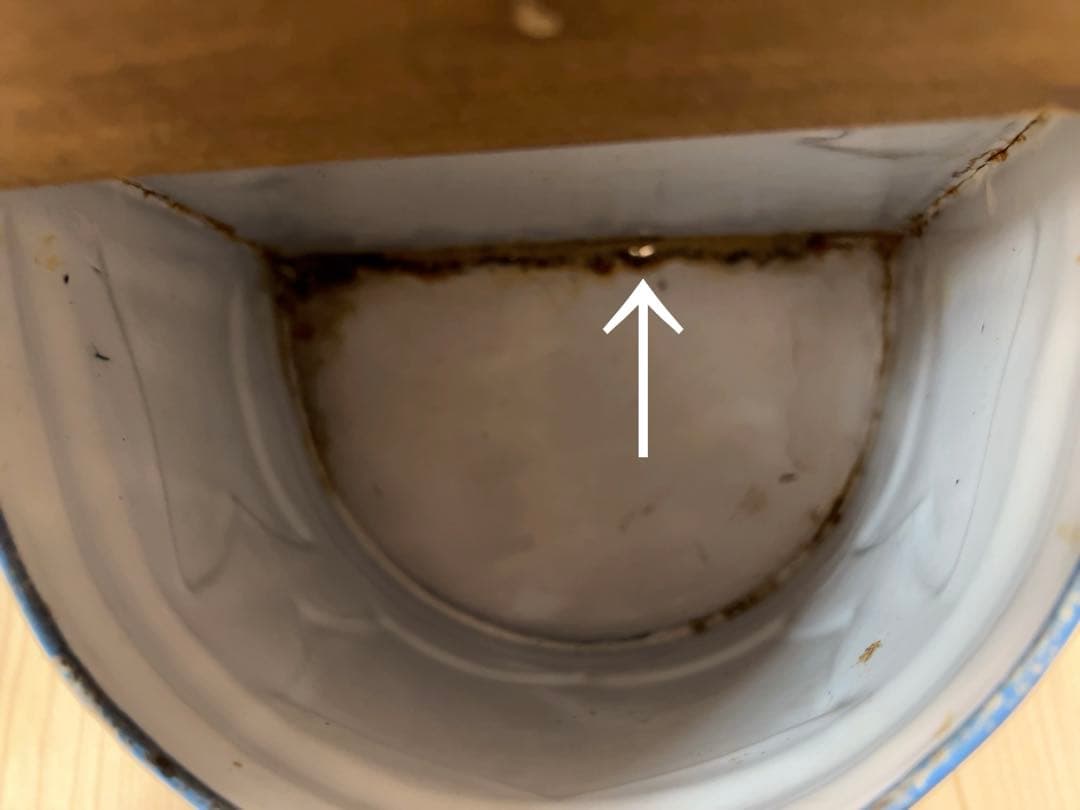 フレンチアンティーク＊サキソニー柄ホーローSel缶木製蓋＊レア