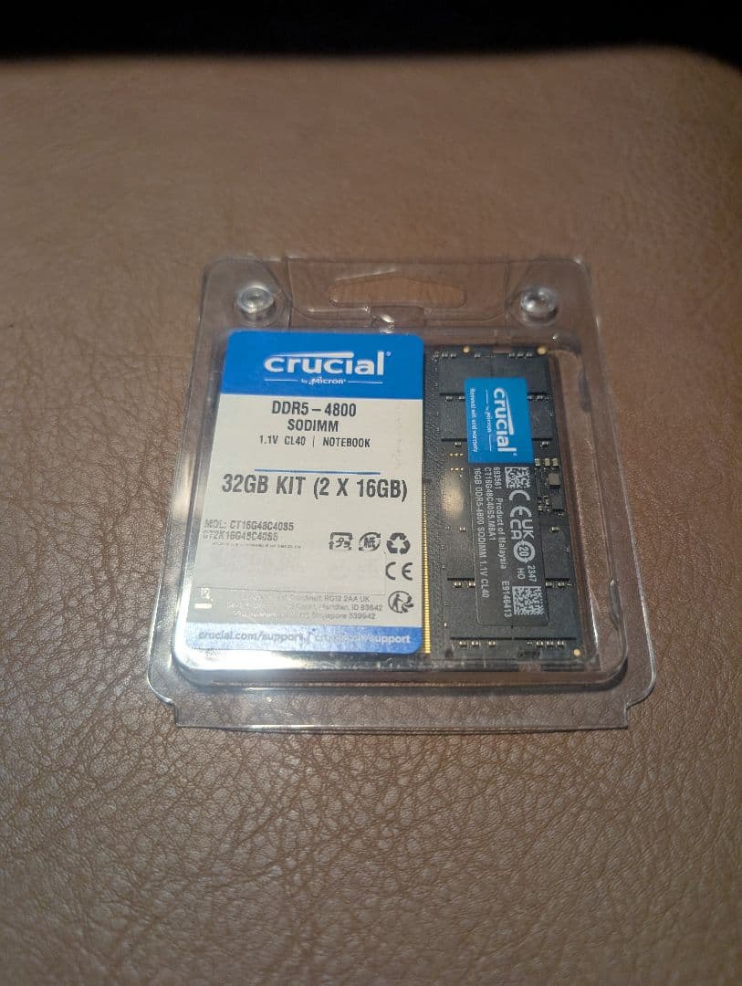 DDR5-4800 32GB(16GB×2)ノートPC用メモリ crucial