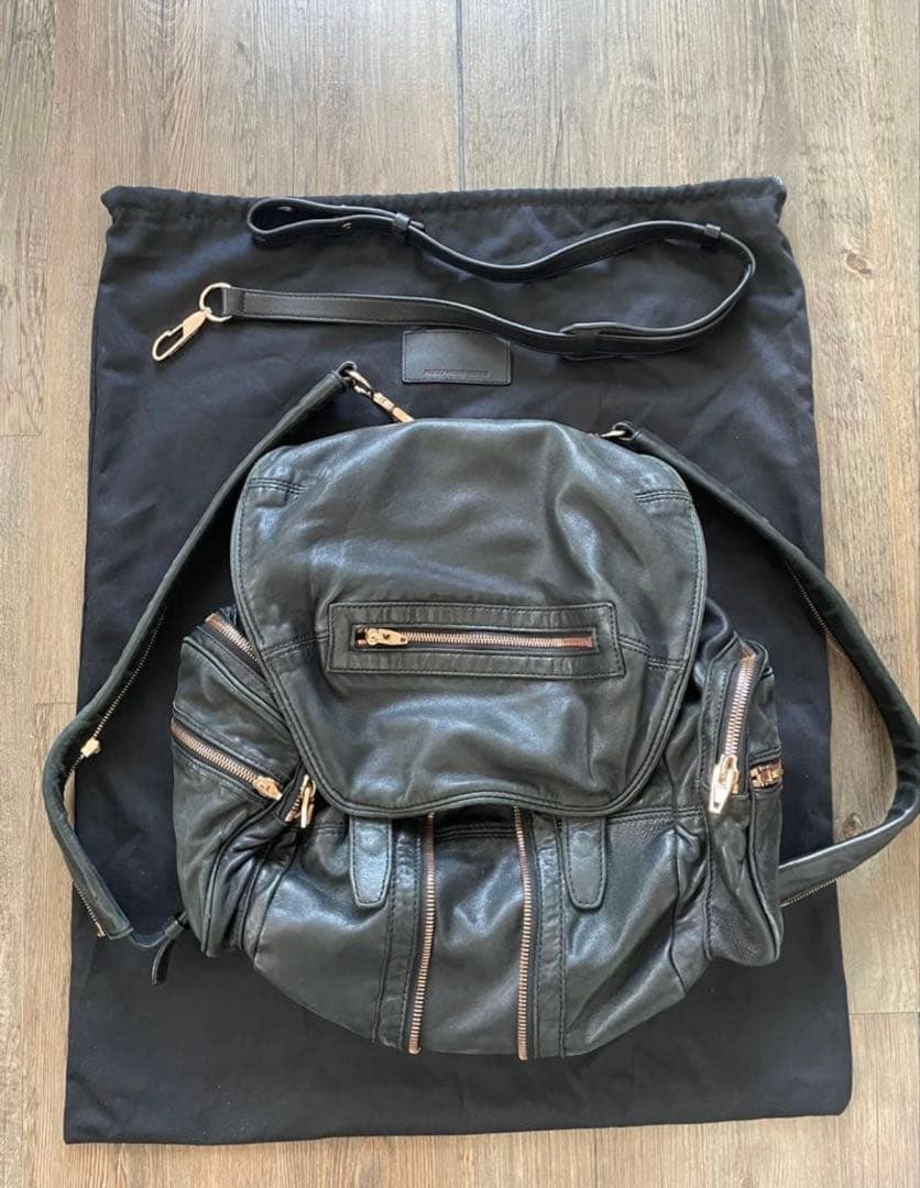 ALEXANDER WANG 黒レザー/ピンクゴールド　3way バッグ