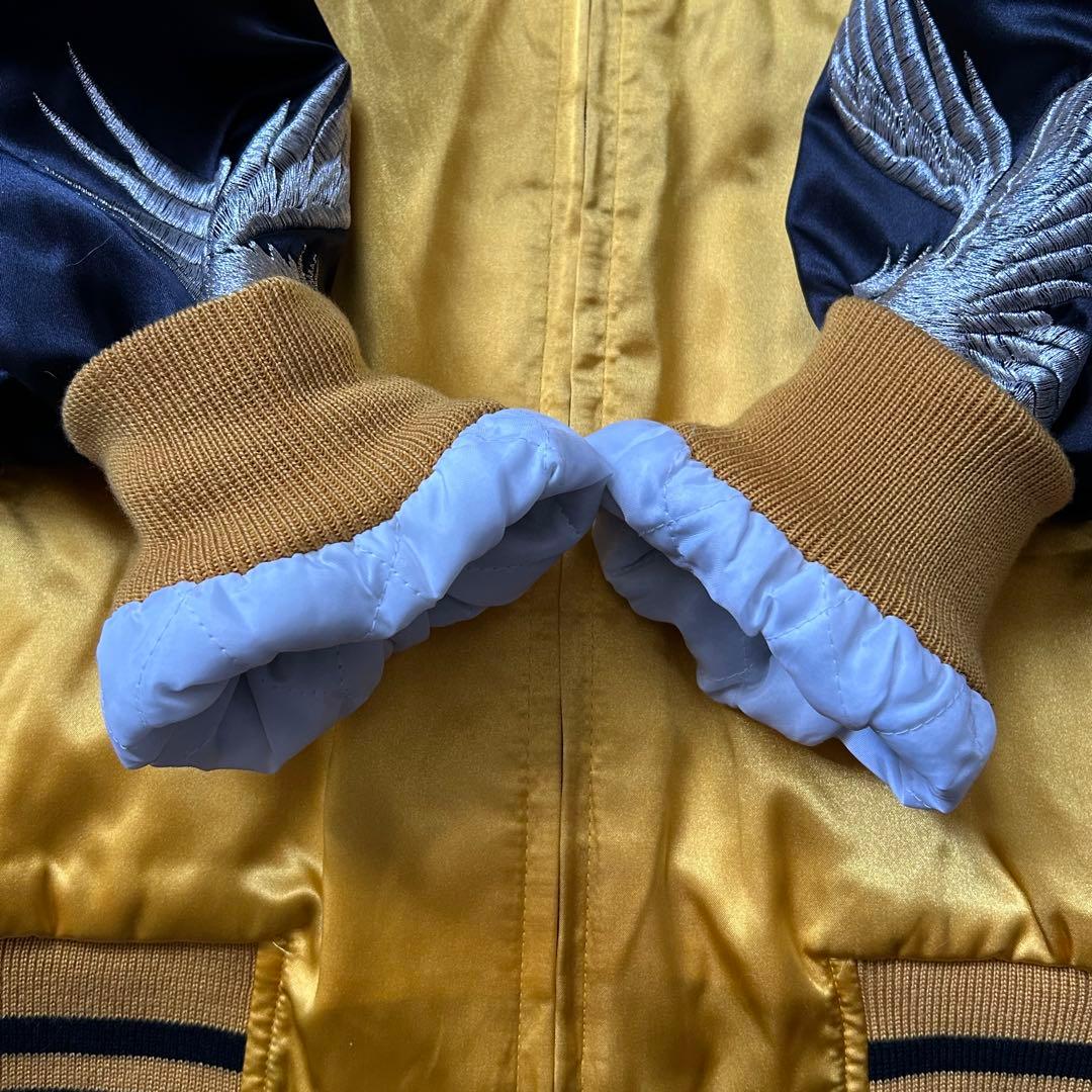 【希少】日本製 90's vintage スカジャン 刺繍 鷹 横須賀ジャンパー