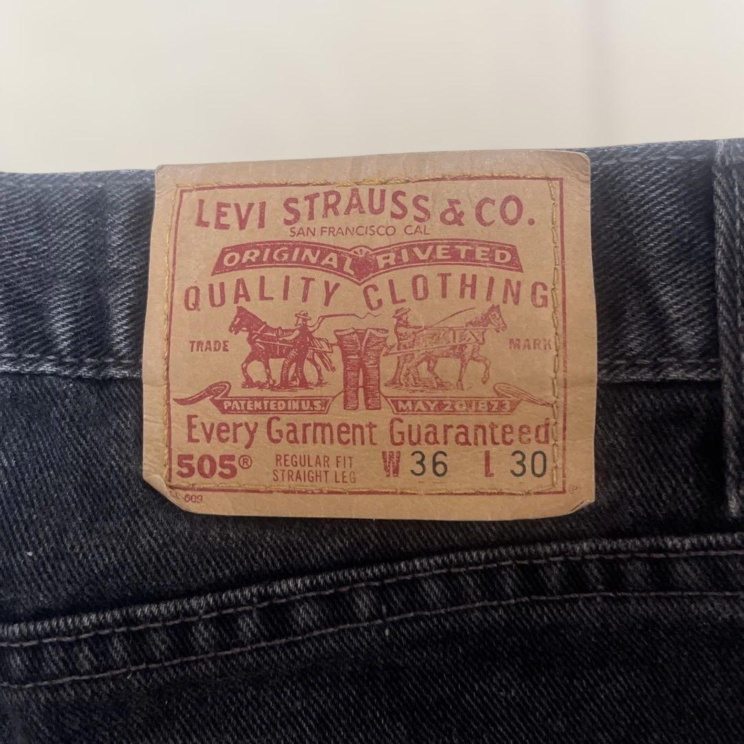 リーバイス USA製 505 サルファ ブラック 後染め W36 L30 ワイド