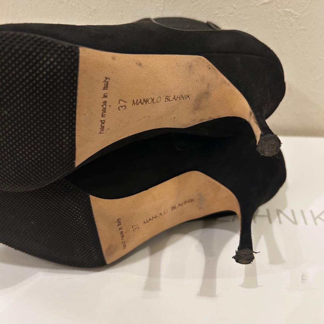 MANOLO BLAHNIK スエードサイドゴアショートブーツ