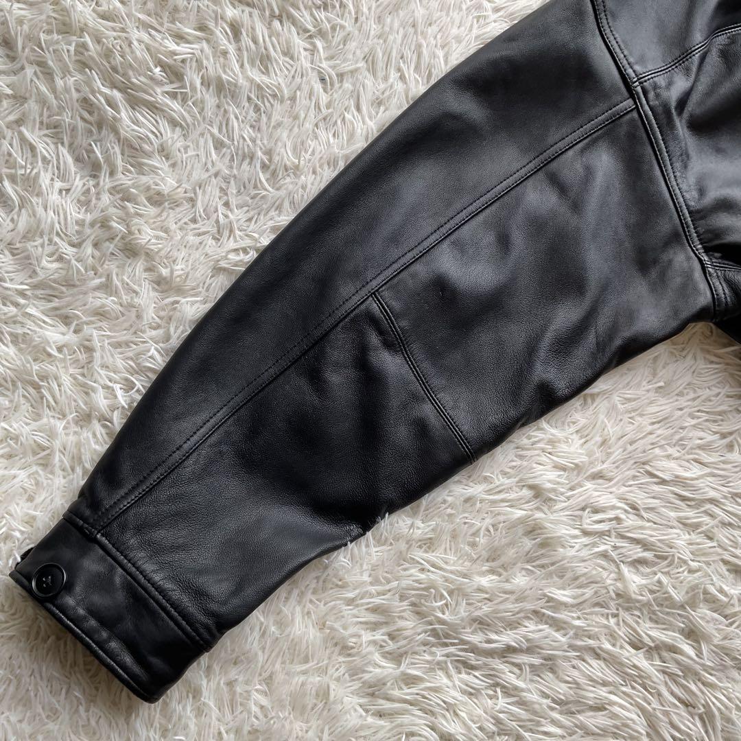 人気✨BEAMS シープスキン　レザージャケット　カーコート　本革　ブラック　M