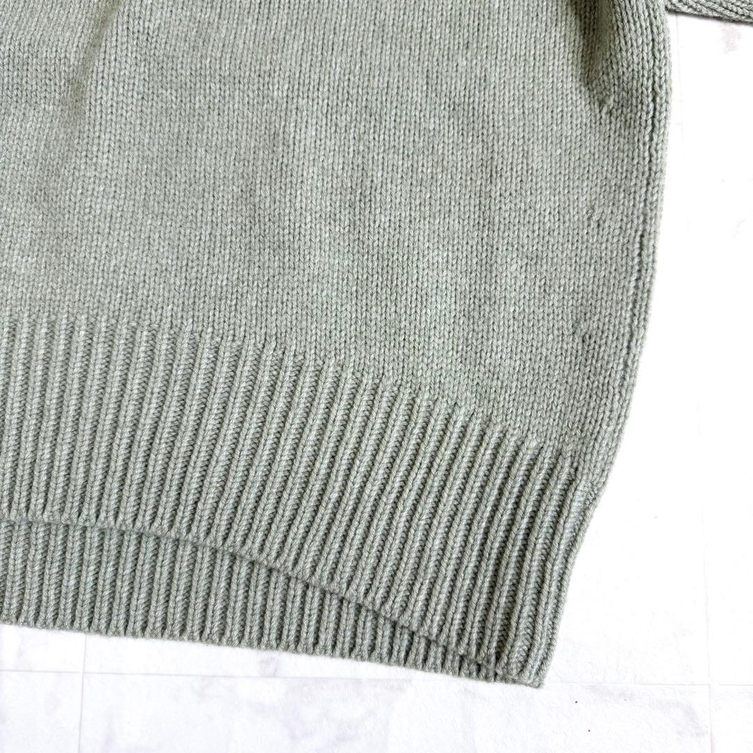 美品＊ギャルリーヴィー ファインウールクルーネックプルオーバー S グリーン