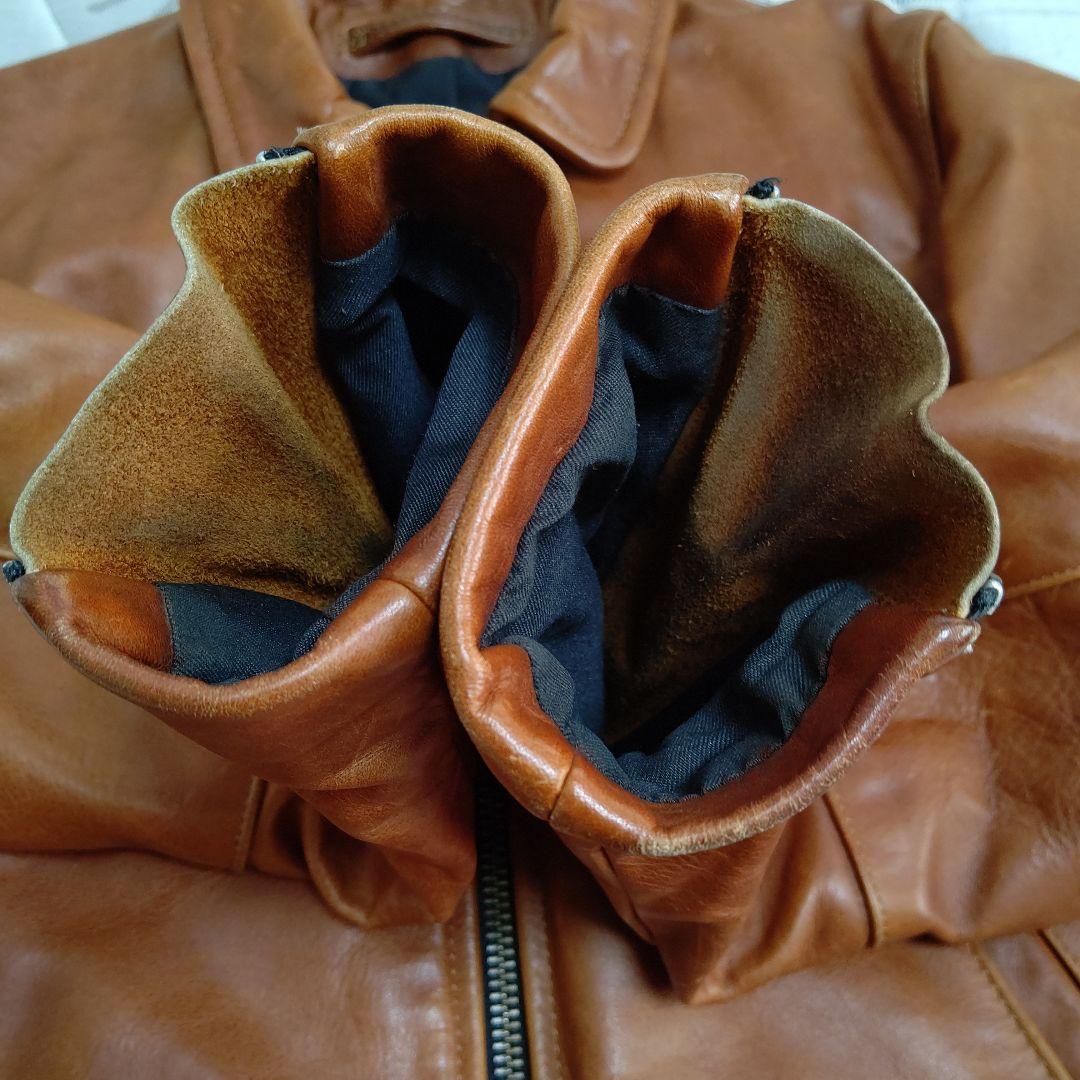 VANSON バンソン ENF エンフィールド 茶 36 ライダース 革ジャン