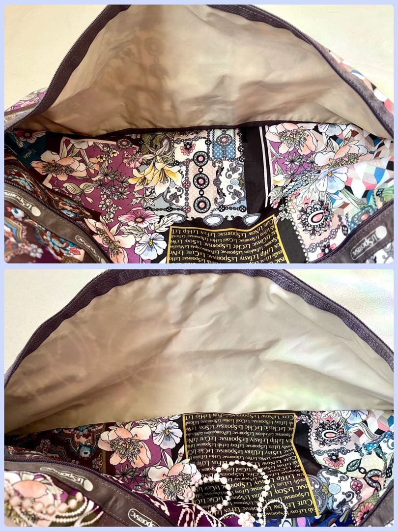 レスポートサック　HERITAGE SCARFAS柄　ラージボストンバッグ　美品