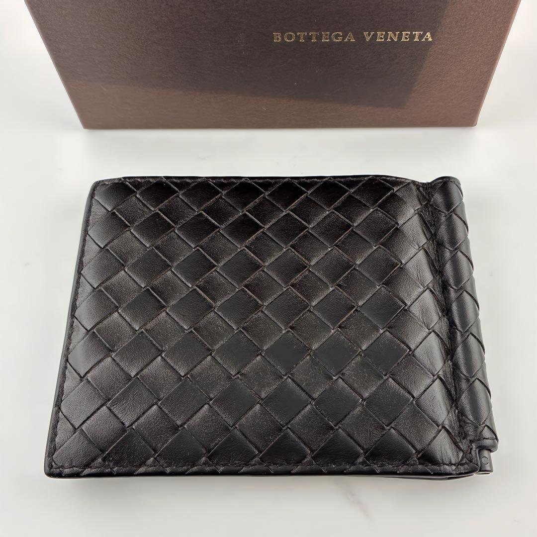 【美品】BOTTEGA VENETA イントレチャート マネークリップ　二つ折