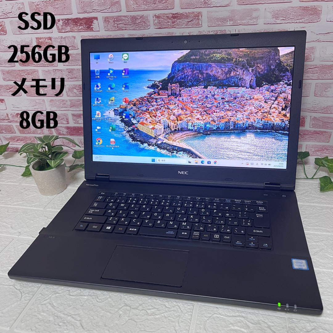 中古NECパソコンSSD256GB メモリ8GB★DVD ノートPC597