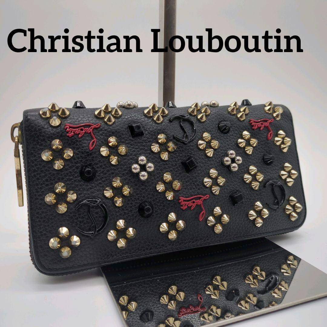 【良品】クリスチャンルブタン☆長財布 ラウンドファスナー パネトーネ スタッズ