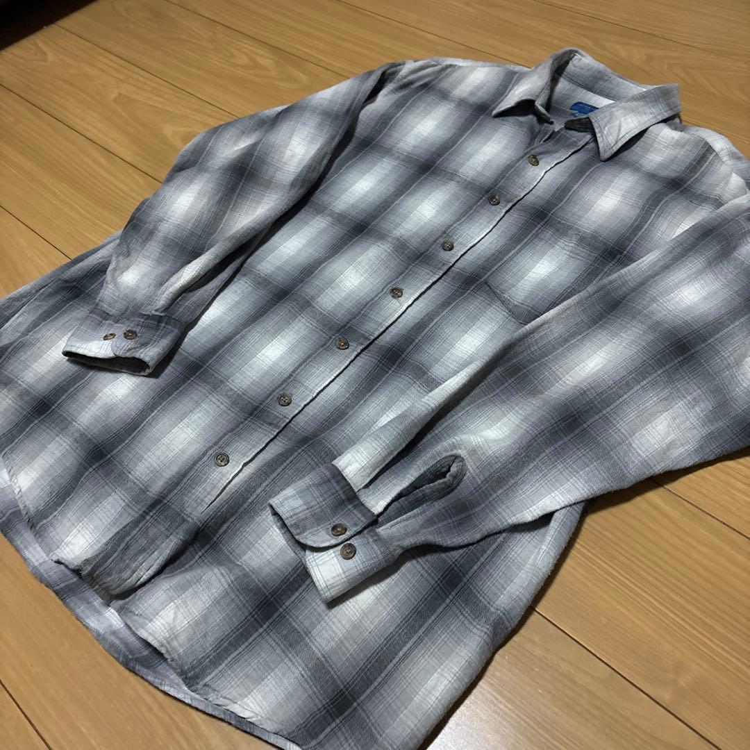 タウンクラフト　ネルシャツ　オンブレ　シャドー