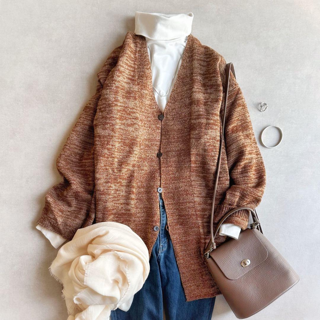 美品▲JURGEN LEHLヨーガンレール//カーディガン▲ブラウン