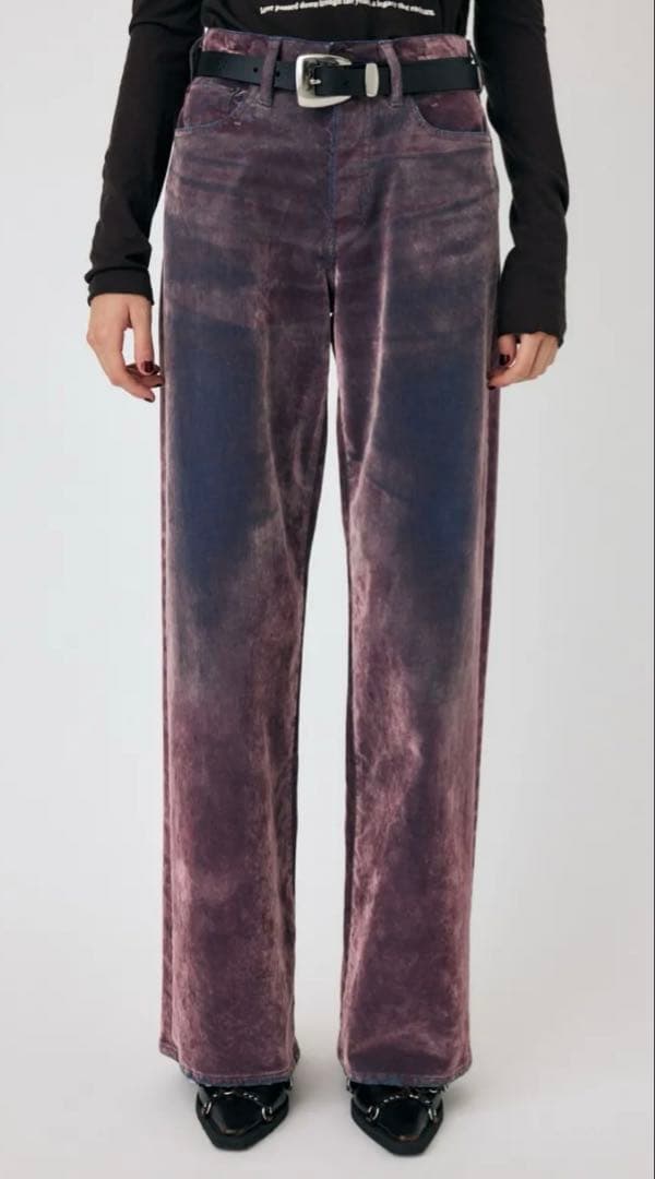 MOUSSY VELVET DENIM バギー PNK 0