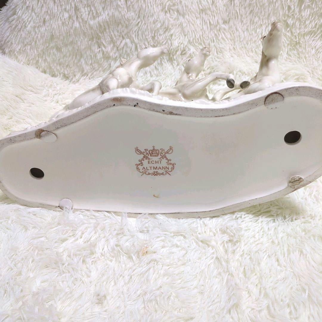 アルトマン ECHT ALTMANN 白馬 3頭 オブジェ置物　馬・ホース　陶器