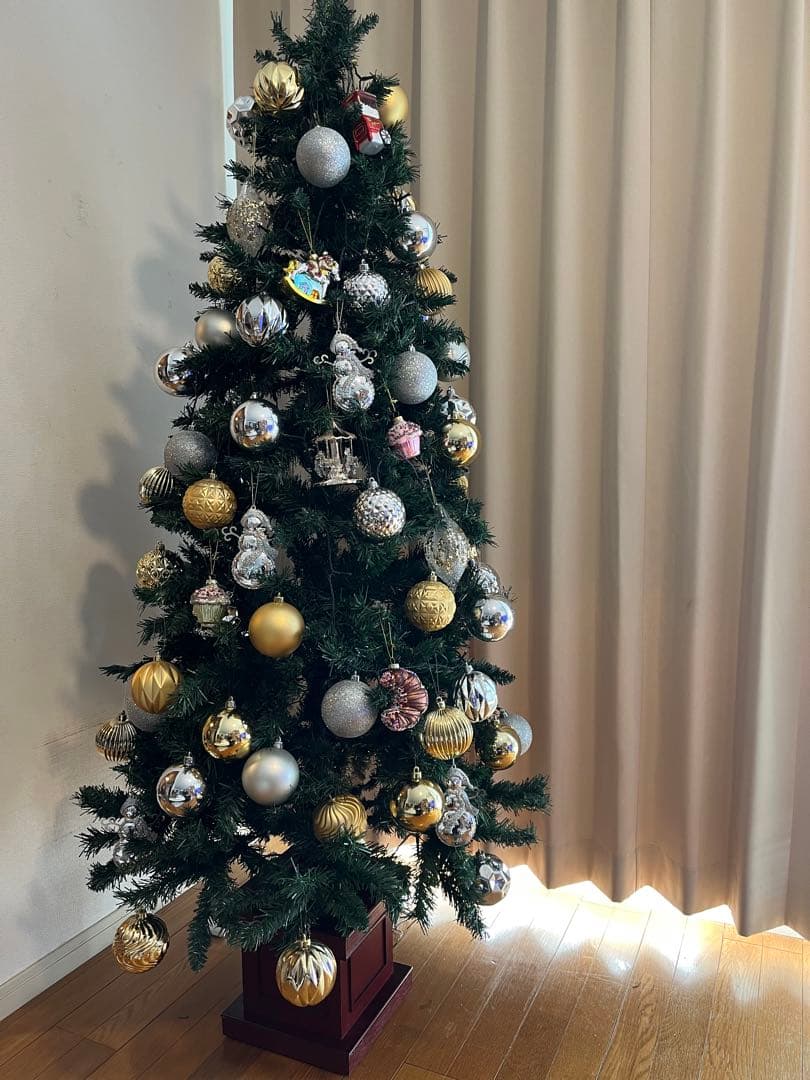 【いーゆーページ】ツリー180センチ　土台木製ポット　LEDライト付き