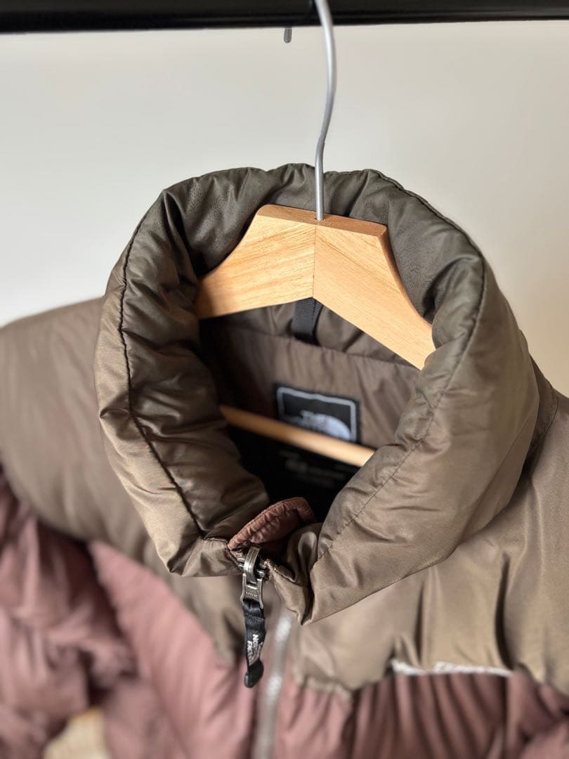 1996 ノースフェイス 700fil ヌプシ センターロゴ ブラウン系 希少