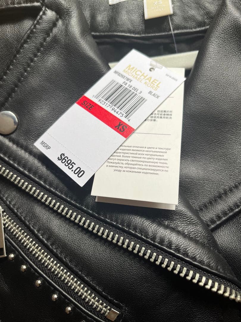 新品タグ付き　マイケルコース　MICHAEL KORS ライダースジャケット本革