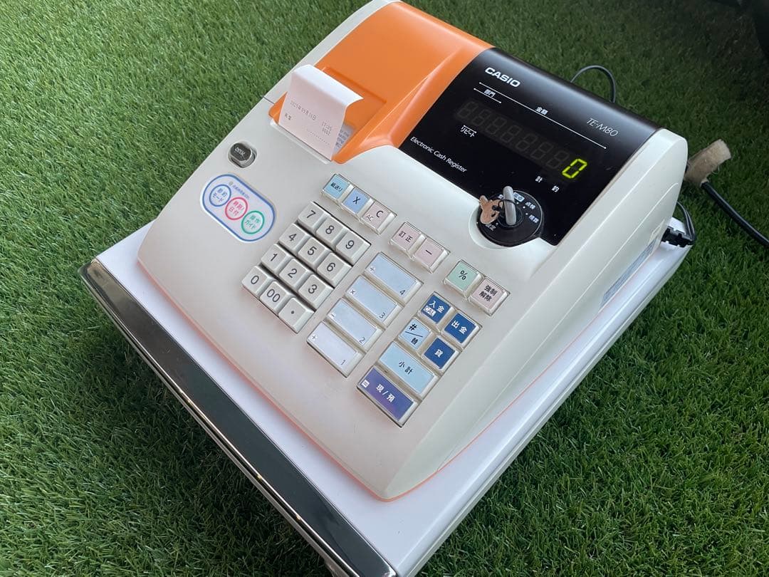 CASIO TE-M80 レジスター ホワイト/オレンジ