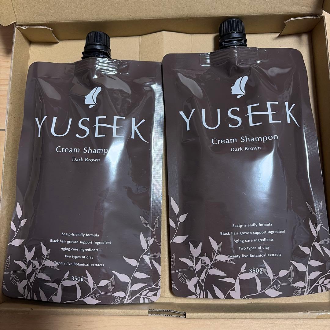 YUSEEK Cream Shampoo ダークブラウン 350g 2パック