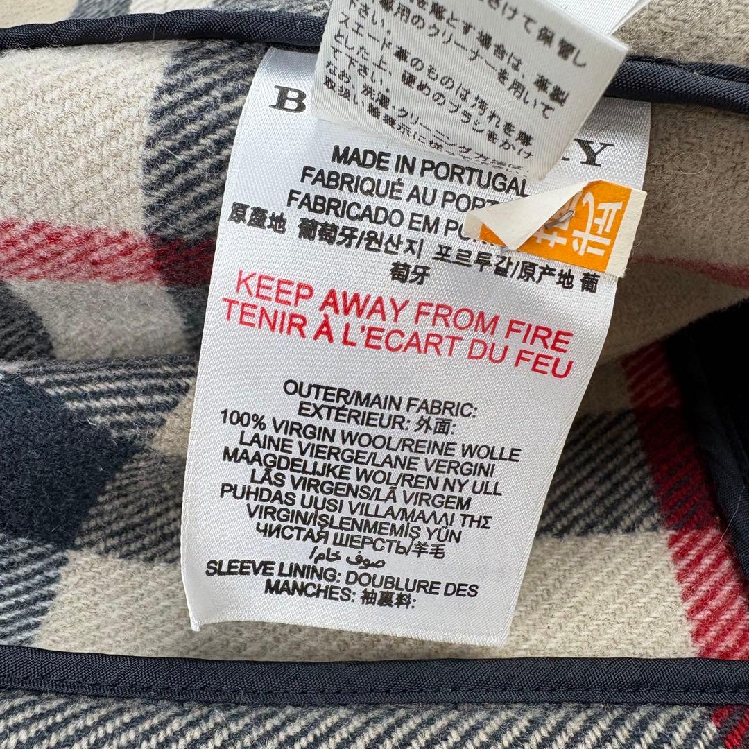 【美品】バーバリー　ダッフルコート　メガチェック　黒　ウール　Sサイズ相当