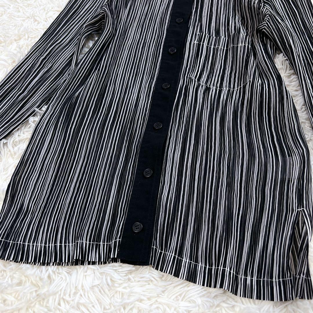 《美品✨希少》イッセイミヤケ プリーツシャツ ストライプ プリーツプリーズ