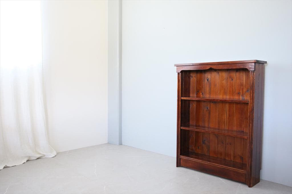 英国アンティーク木製ブックシェルフ/本棚/食器棚/飾り棚/ラック(70-318)