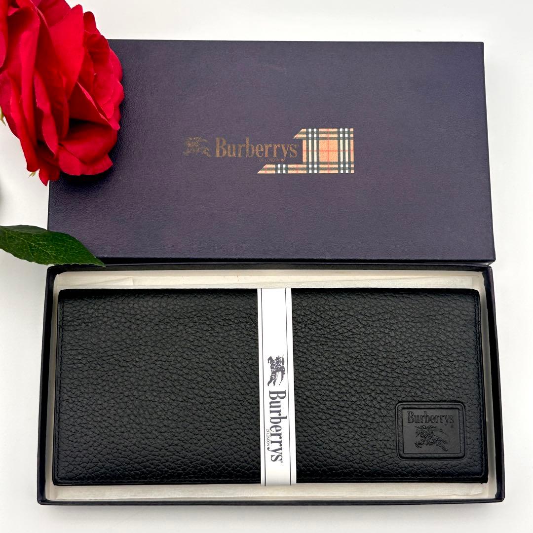 【新品未使用】Burberrys バーバリー 長財布 お札入れ レザー ブラック