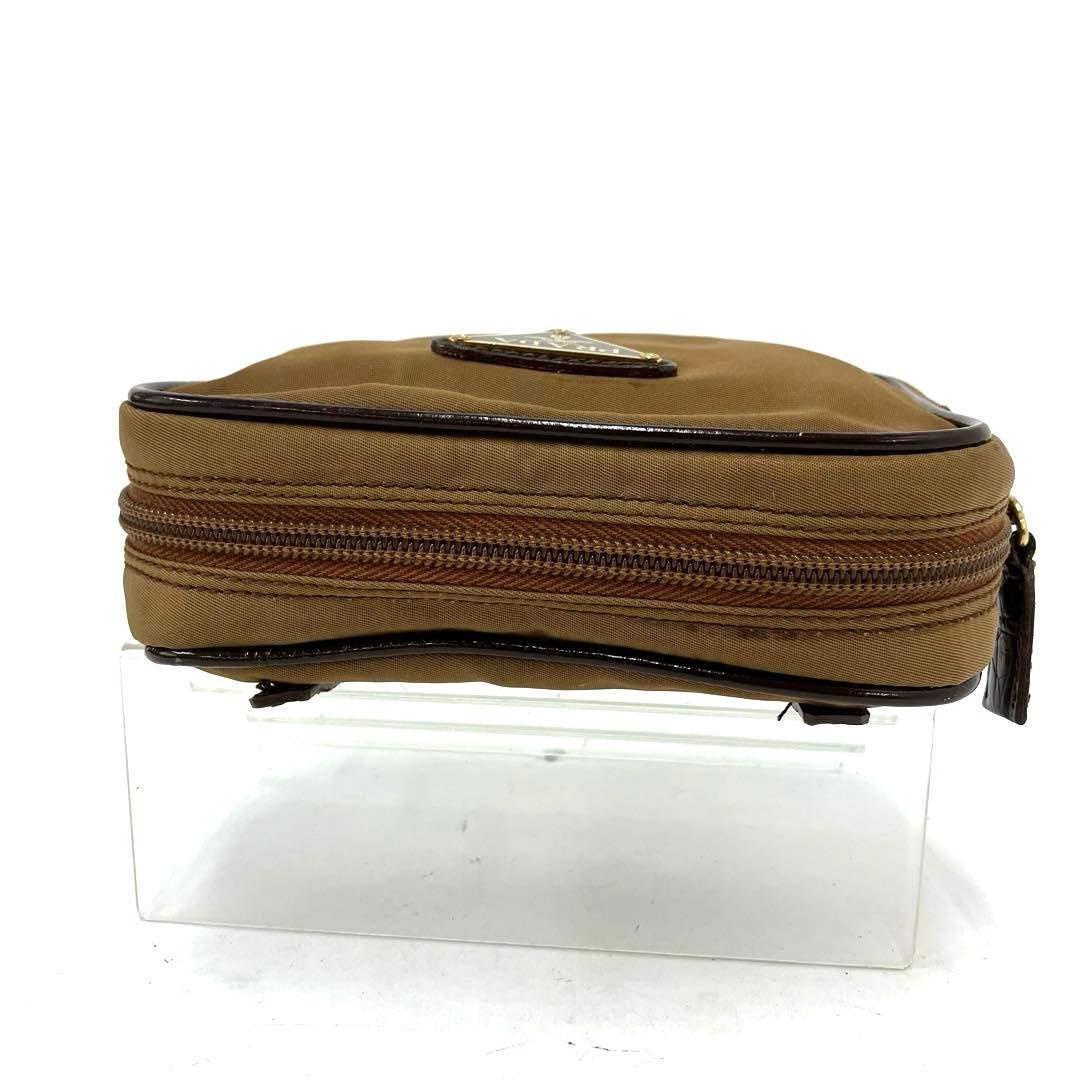 ヴィンテージ☆PRADA☆プラダ☆ウエストポーチ☆クロコ型押し☆ナイロン☆カーキ