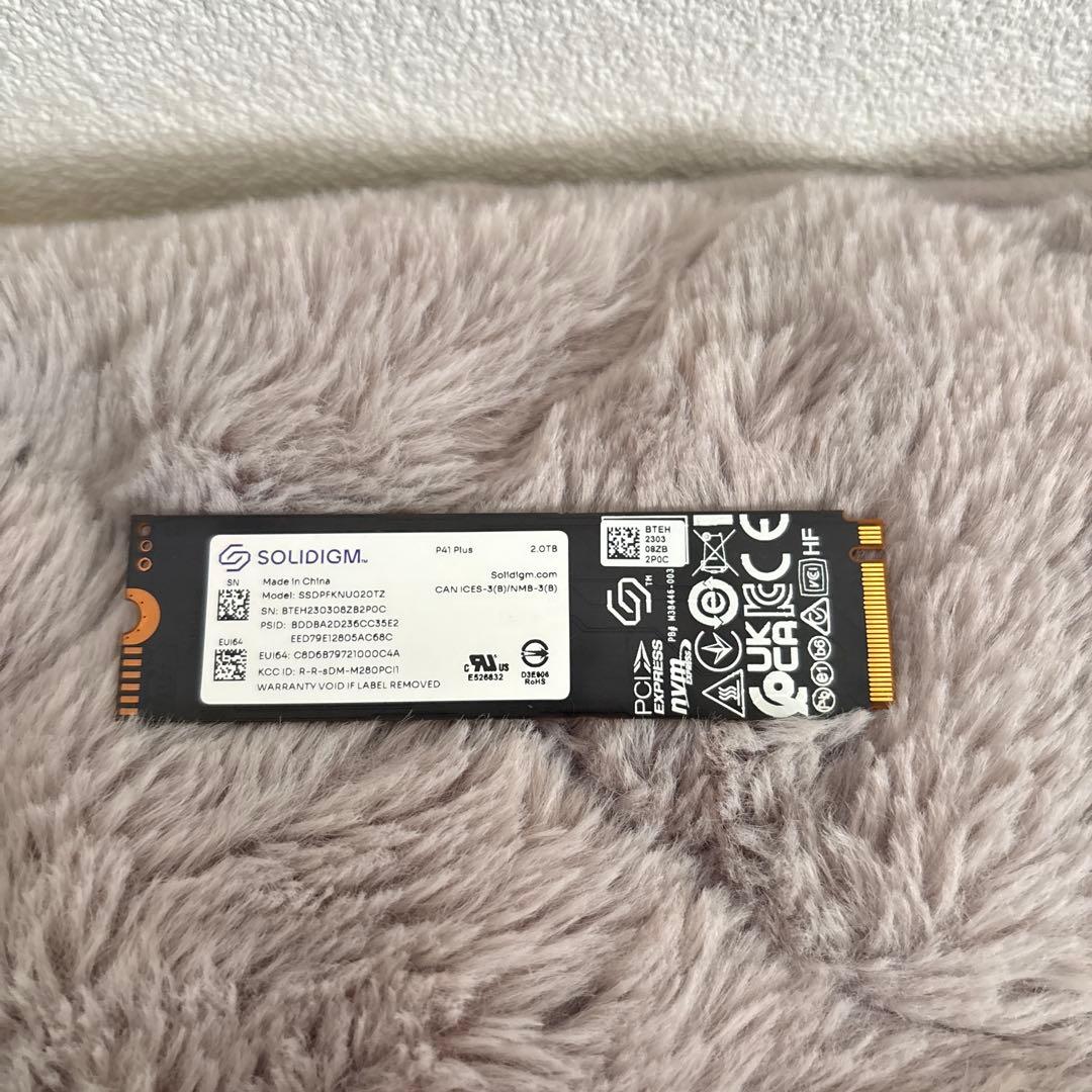 SOLIDIGM PCIe4 M2 NVMe SSD 2TB×2 P41Plus