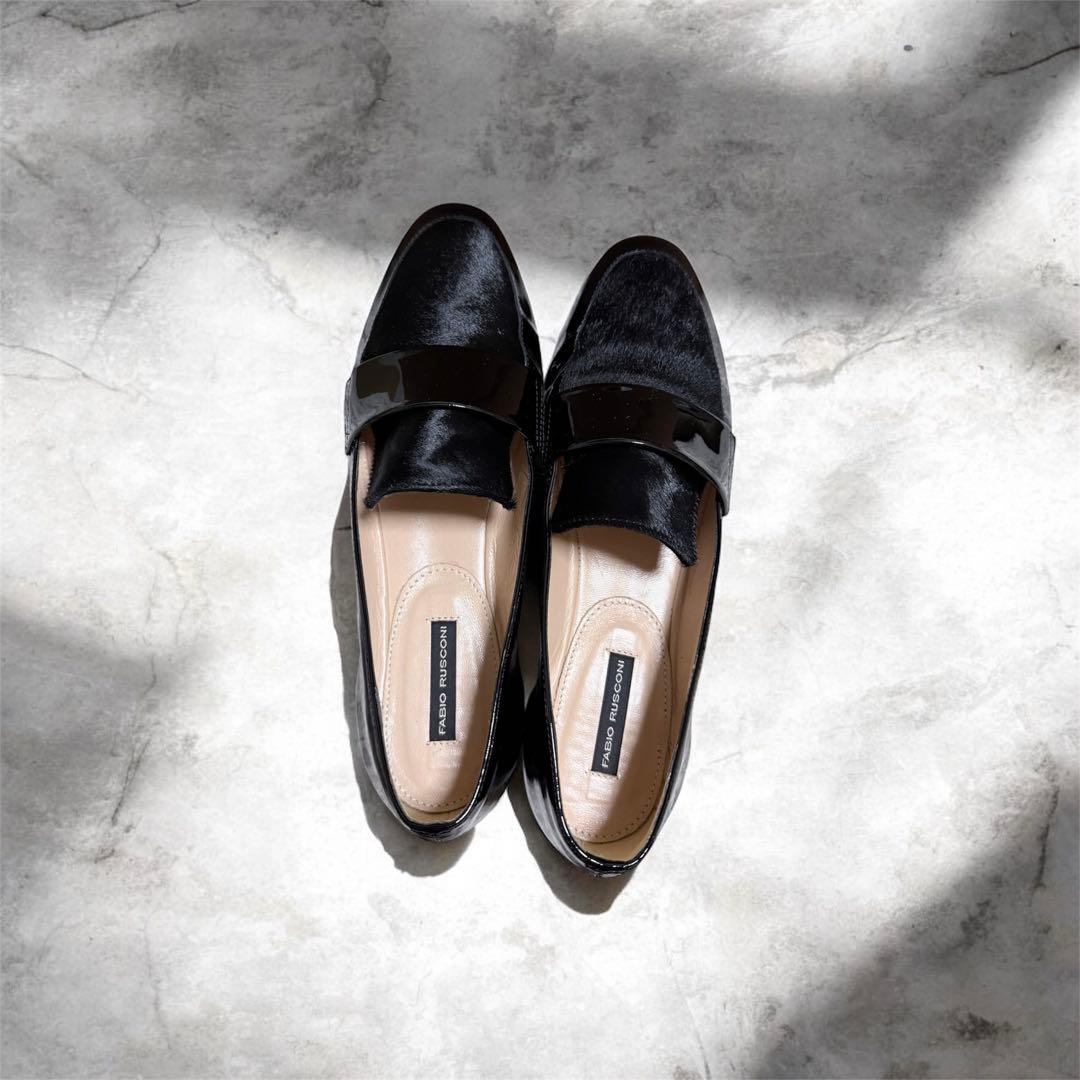 未使用⭐︎FABIO RUSCONI ローファ（ブラックコンビ）ハラコ　37