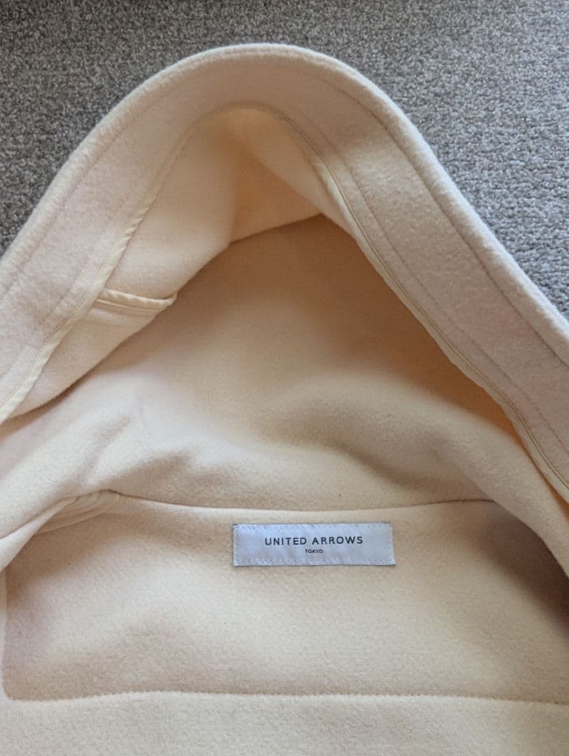 【美品です！】ユナイテッドアローズ★ロング ダッフルコート★38 オフホワイト