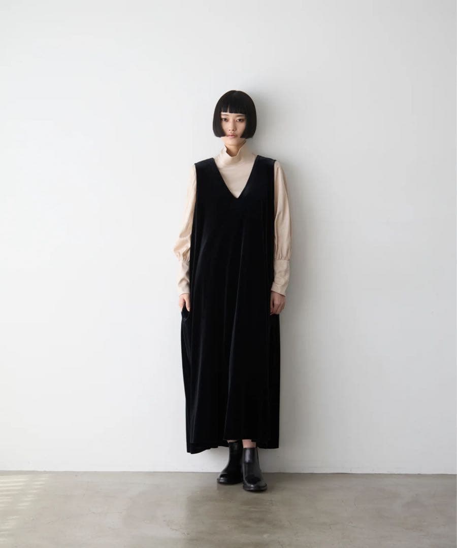 foufou THE DRESS #16 サイズ1 ノースリーブベロアワンピース