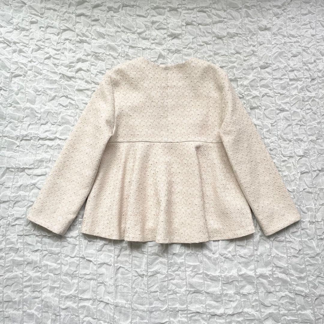 【美品】デミルクスビームス バックフレアツイードプルオーバー ペプラム 定価2万