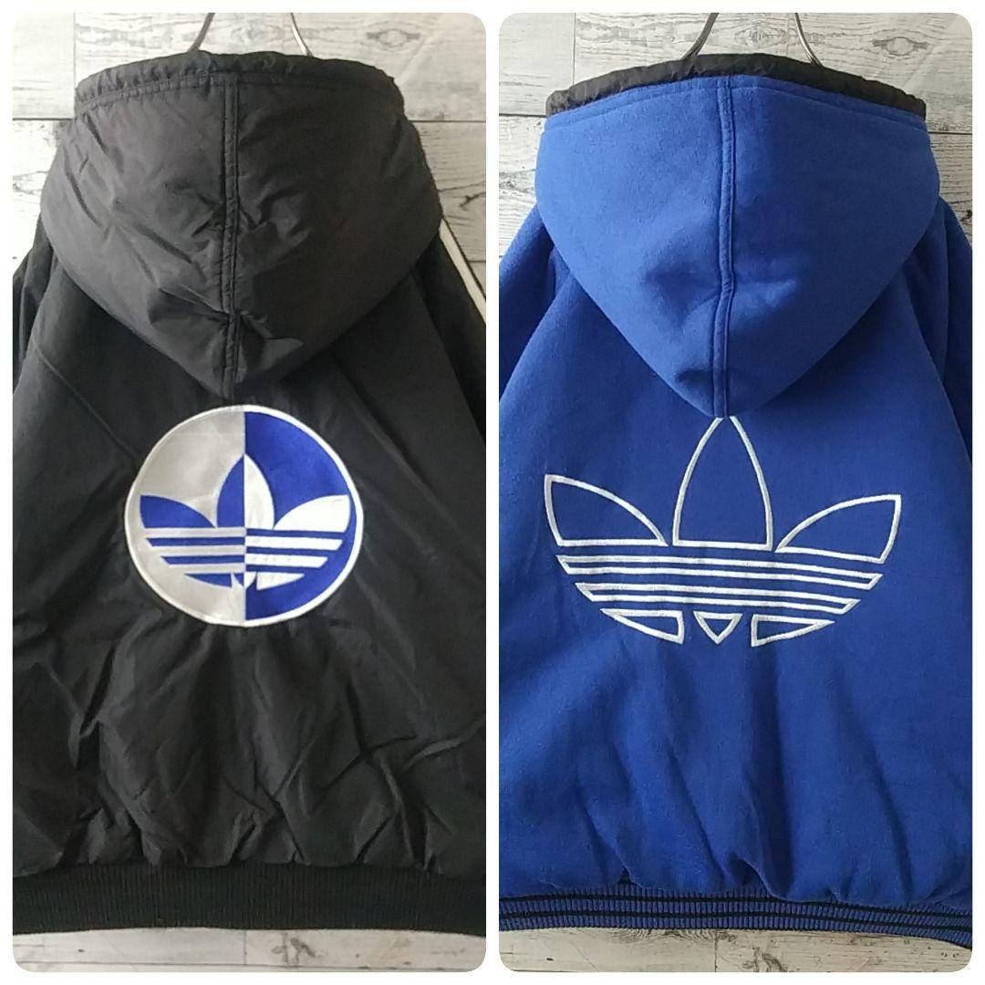 激レア☆80s アディダス 両面刺繍ロゴ リバーシブル 中綿 ジャケット L
