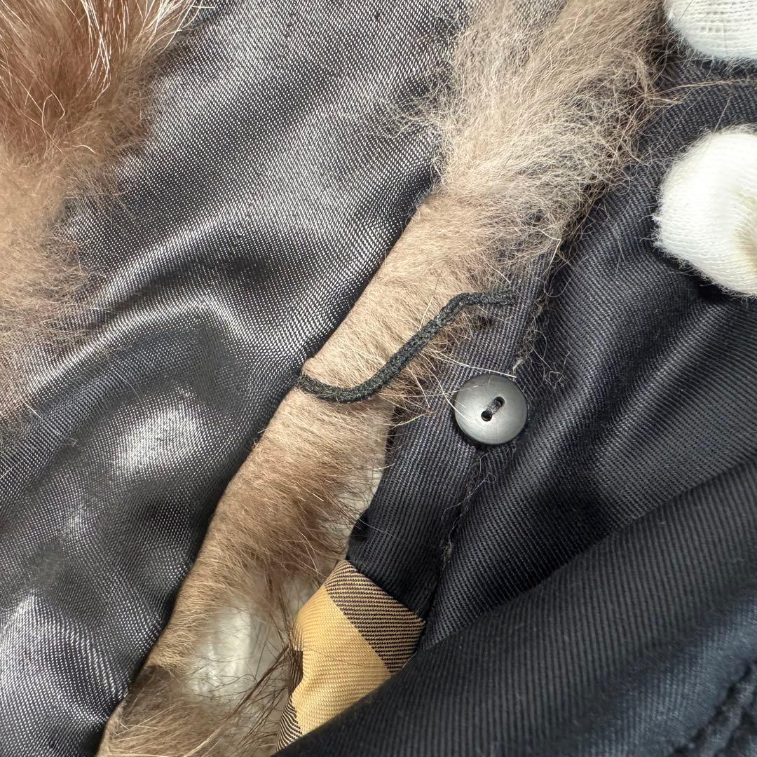 バーバリーブルーレーベル ダウンコート フォックス ファー ノバチェック