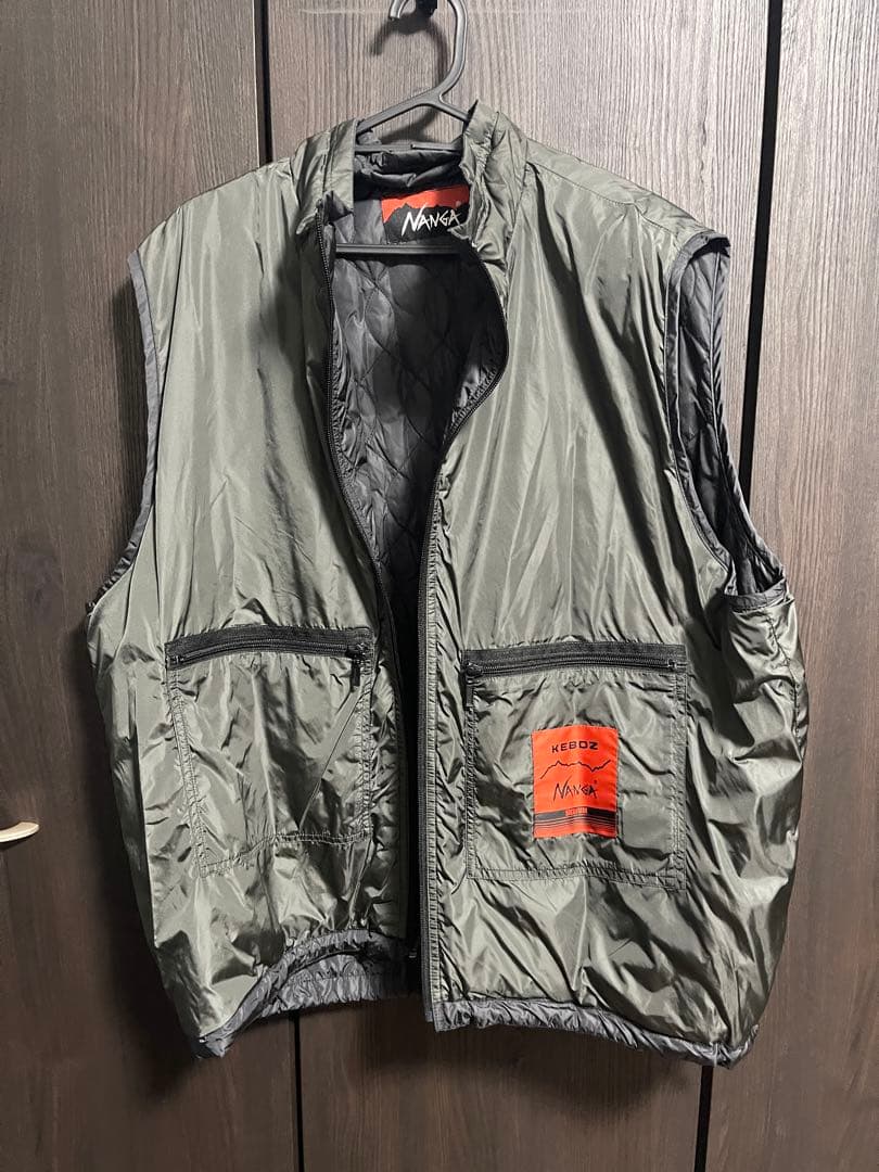 【美品】KEBOZ×NANGA コラボ　リバーシブル　ダウンベスト　黒　M