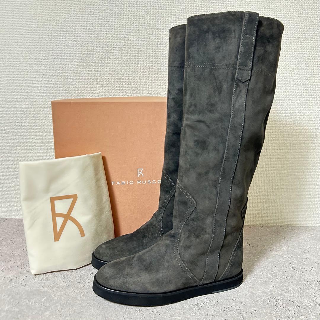 新品箱付✨希少 ファビオルスコーニ インヒール ロングブーツ スエード